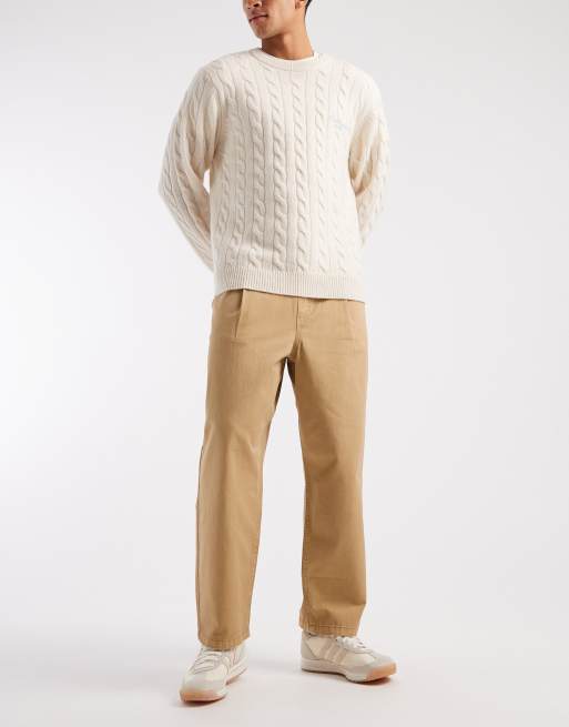 Pantalones beis de corte tapered holgado sin cierres de ASOS DESIGN, 2 de 5