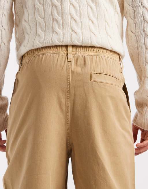 Pantalones beis de corte tapered holgado sin cierres de ASOS DESIGN, 5 de 5