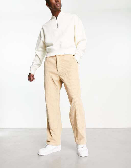 Pantalones beis de estilo carpintero de pana Big Timer de Obey