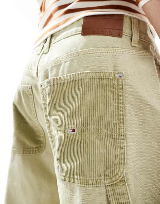 Pantalones beis de estilo carpintero de pana de Tommy Jeans ASOS