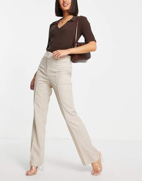 Pantalones beis de línea sartorial de talle alto de Y.A.S (parte de un conjunto) - view 1