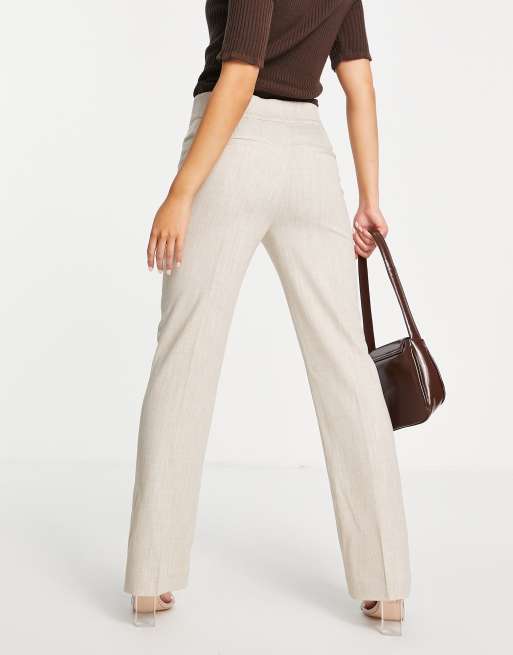 Pantalones beis de línea sartorial de talle alto de Y.A.S (parte de un conjunto) , 2 de 4