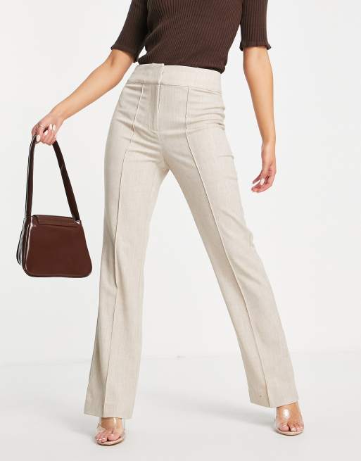 Pantalones beis de línea sartorial de talle alto de Y.A.S (parte de un conjunto) , 4 de 4