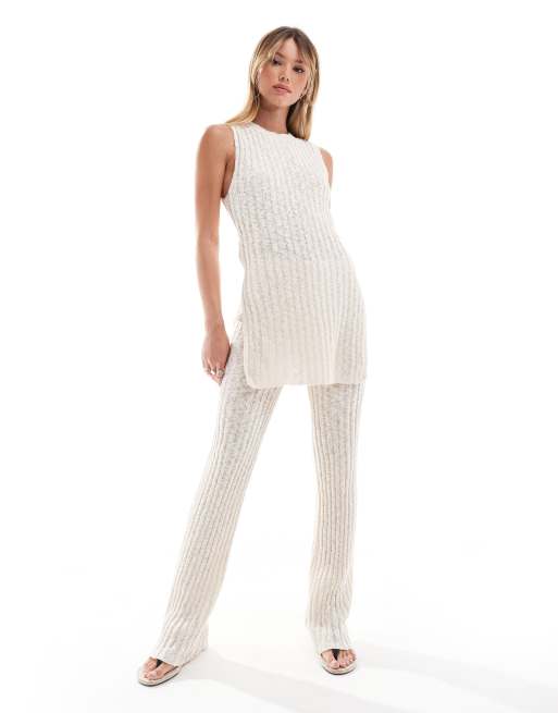 Pantalones beis de punto de Mango (parte de un conjunto)