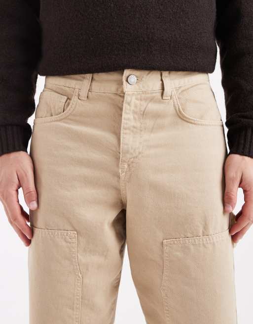 Pantalones beis holgados con detalles de estilo carpintero de ASOS DESIGN, 5 de 5