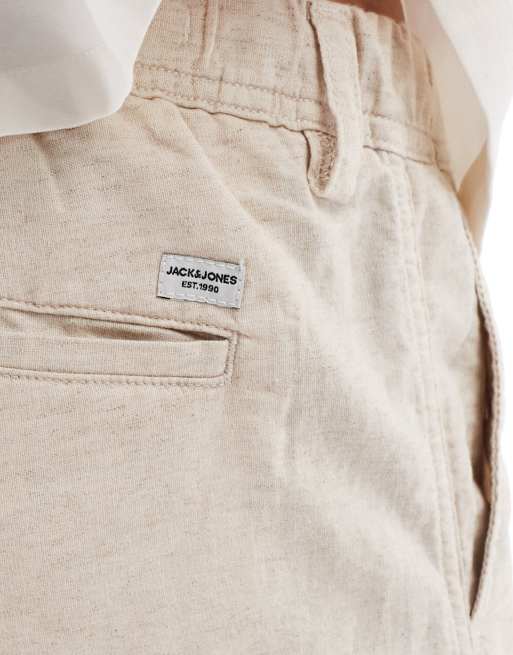 Pantalones beis holgados de mezcla de lino de Jack & Jones, 3 de 5
