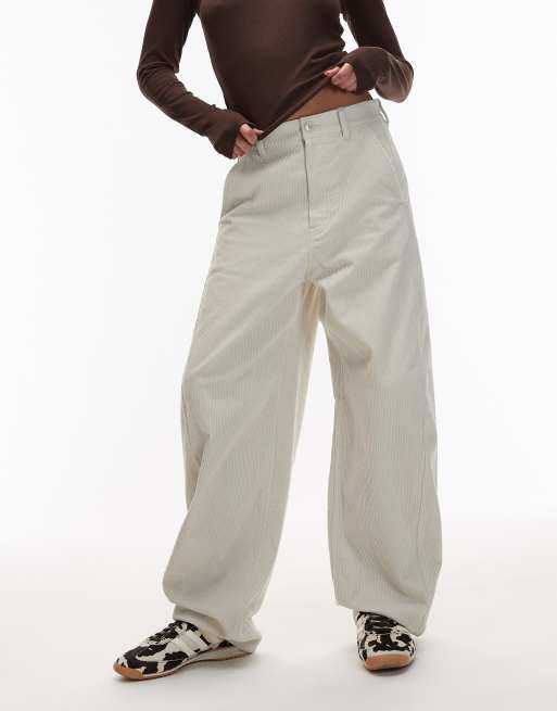 Pantalones blanco hueso de pernera barrel de pana Endive de ARKET, 2 de 5