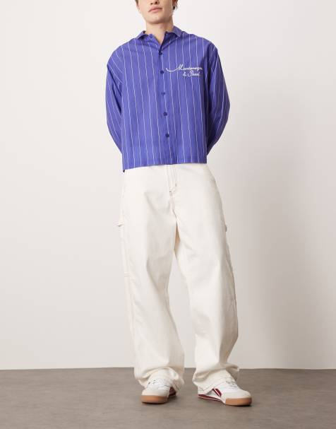Pantalones blanco hueso sueltos de estilo carpintero con pespuntes en contraste de Dickies - view 1