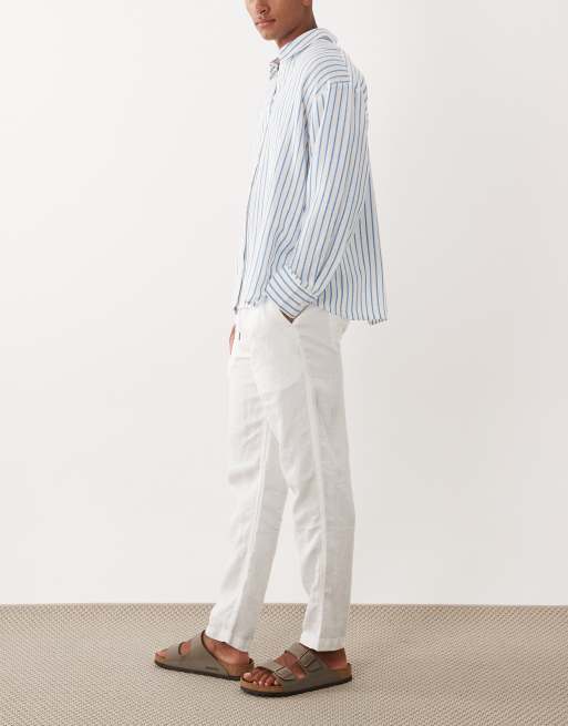 Pantalones blancos con cordón ajustable de lino de Polo Ralph Lauren, 3 de 5