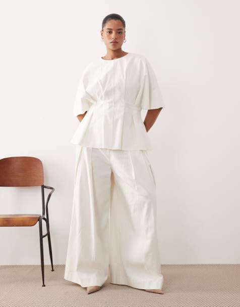 Pantalones blancos con pinzas de ARRANGE Curve (parte de un conjunto) - view 1