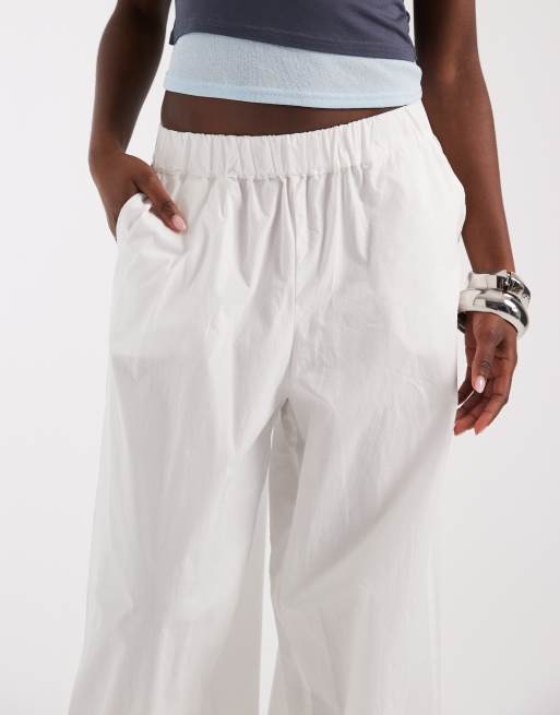 Pantalones blancos de corte bombacho de algodón de JJXX, 2 de 5