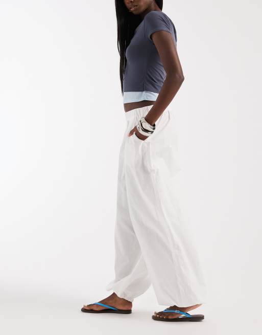 Pantalones blancos de corte bombacho de algodón de JJXX, 5 de 5