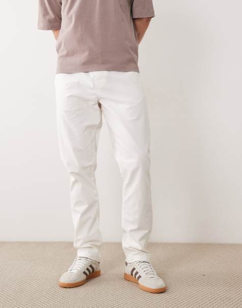 Pantalones blancos de corte slim de mezcla de lino de ASOS DESIGN - view 1
