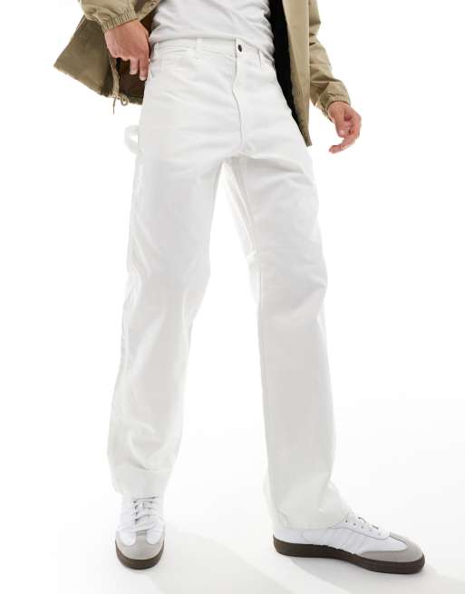 Pantalones blancos de estilo carpintero utilitario de Dickies