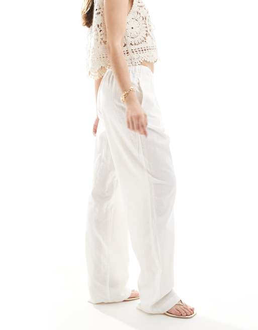 Pantalones blancos de lino de Monki, 2 de 5