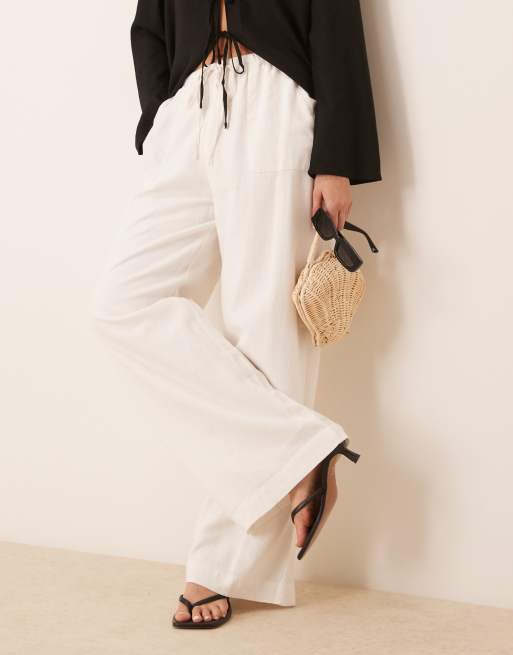 Pantalones blancos de pernera recta de lina Shona de Nobody's Child, 2 de 5
