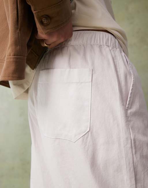 Pantalones blancos holgados de mezcla de lino de ASOS DESIGN, 3 de 5