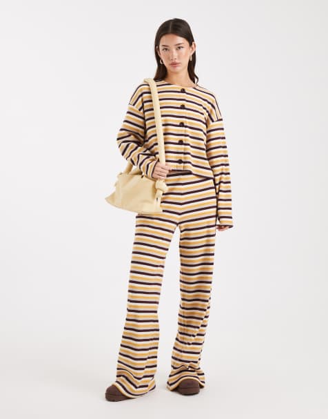 Pantalones burdeos a rayas de Miss Selfridge (parte de un conjunto) - view 1