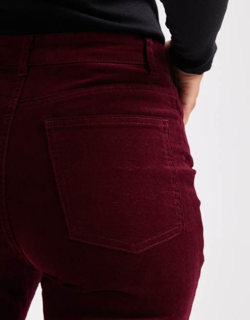 Pantalones burdeos de pana de terciopelo de Pieces, 3 de 5