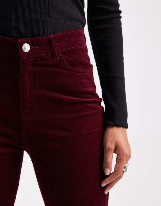 Pantalones burdeos de pana de terciopelo de Pieces, 4 de 5
