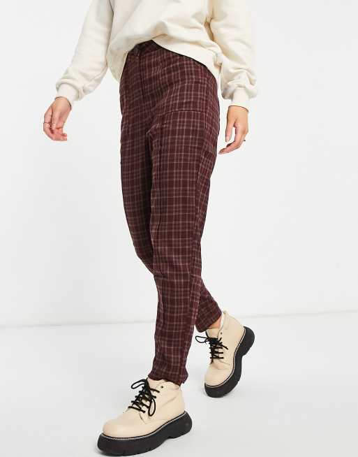 Pantalones burdeos de sastre a cuadros de Urban Threads (parte de un conjunto), 4 de 4