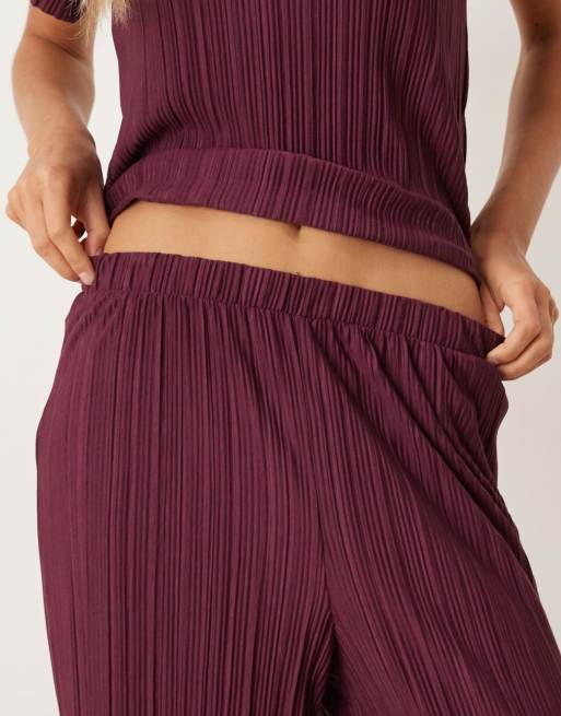 Pantalones burdeos plisados de pernera ancha de Vila (parte de un conjunto), 5 de 5