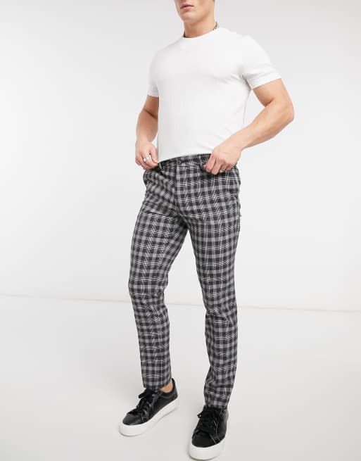 Pantalones de cuadros discount negros y blancos