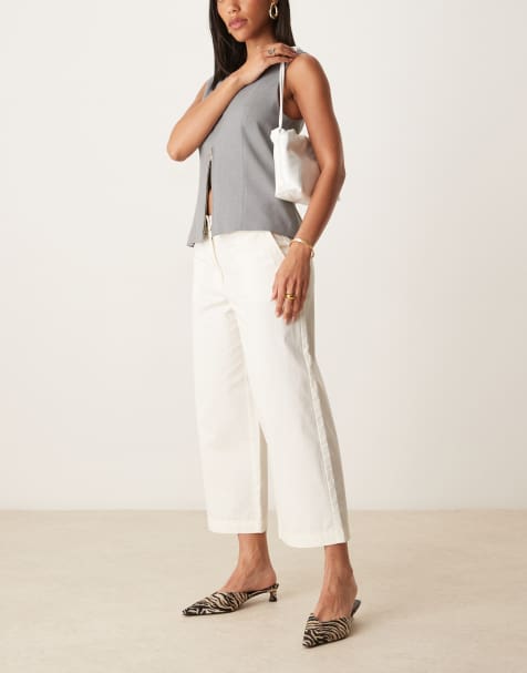 Pantalones capri blancos de pernera ancha de JDY - view 1