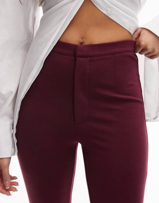 Pantalones capri color baya de punto roma premium de ASOS DESIGN , 5 de 5