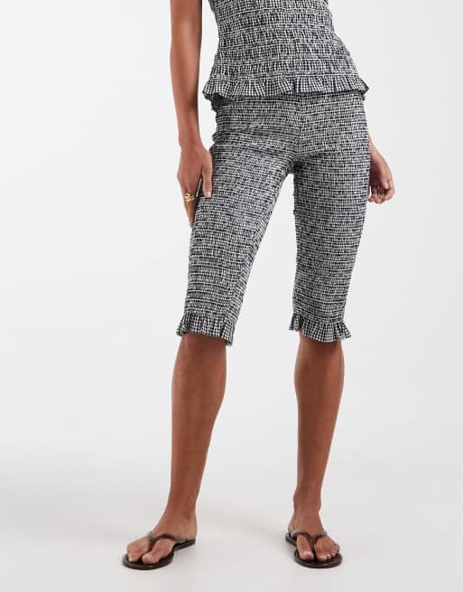 Pantalones capri fruncidos a cuadros vichy de ASOS DESIGN, 2 de 5