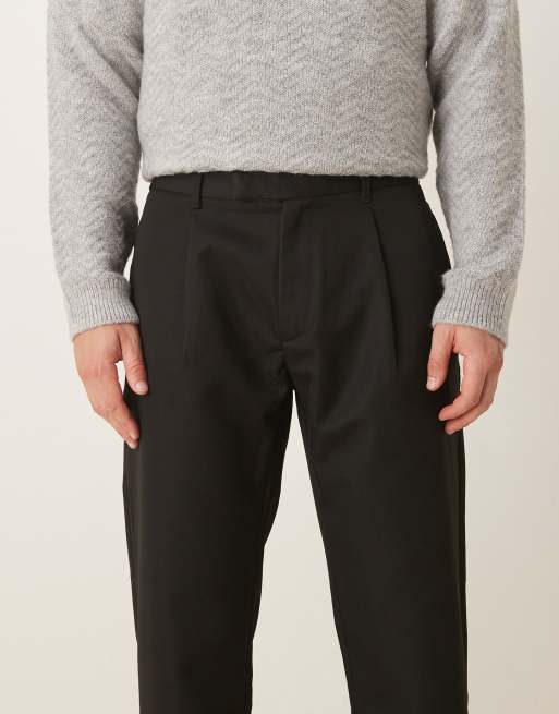 Pantalones capri negros de pernera recta con detalle elástico en la cinturilla de ASOS DESIGN, 4 de 5