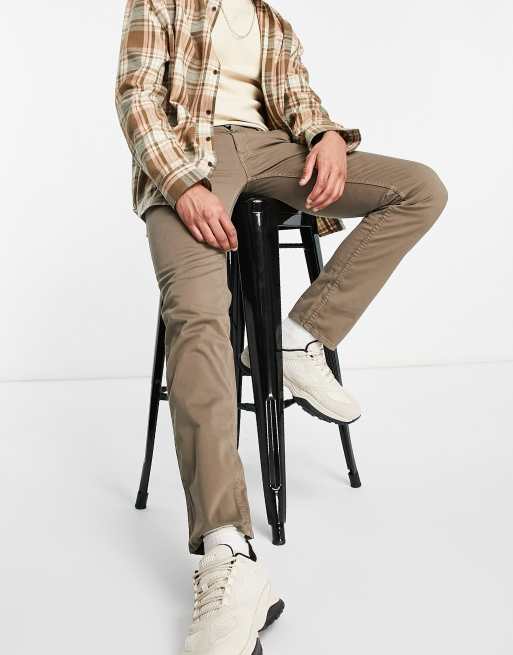 Pantalones caqui de corte slim Schino de BOSS