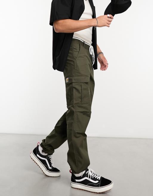 Carhartt Pantalón de trabajo caqui, resistente, holgado, para hombre.