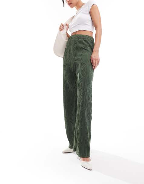 Pantalones caquis de pernera ancha con acabado texturizado de New Look - view 1
