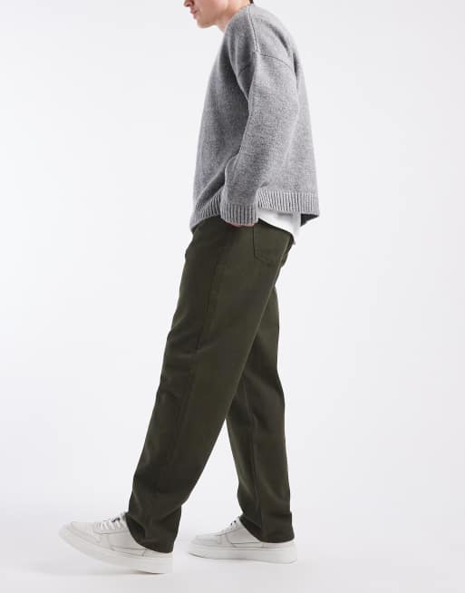 Pantalones caquis holgados con pinzas de ASOS DESIGN, 3 de 5