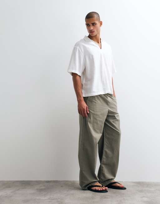 Pantalones caquis holgados de mezcla de lino de ASOS DESIGN, 2 de 5