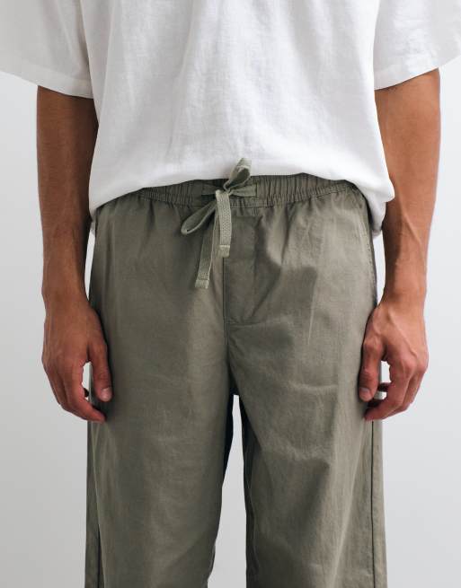 Pantalones caquis holgados de mezcla de lino de ASOS DESIGN, 4 de 5