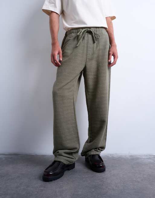 Pantalones caquis holgados de tejido texturizado de Topman, 3 de 5