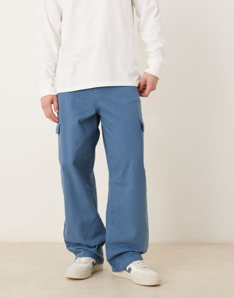 Pantalones cargo azules de corte recto de ASOS DESIGN - view 1