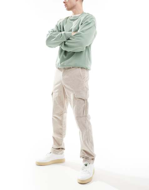 Pantalones cargo beis claro sueltos de pana de Jack & Jones - view 1