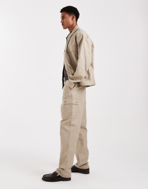 Pantalones cargo beis de corte holgado extragrande de ASOS DESIGN (parte de un conjunto), 3 de 5