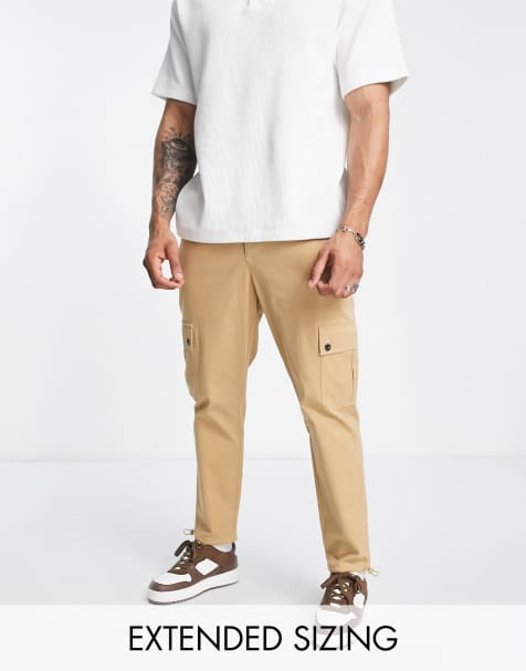 Pantalones cargo beis de corte tapered de ASOS DESIGN - view 1