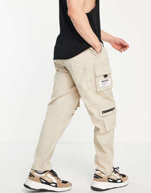 Pantalones cargo Sixth June beige Talla M de mujer online