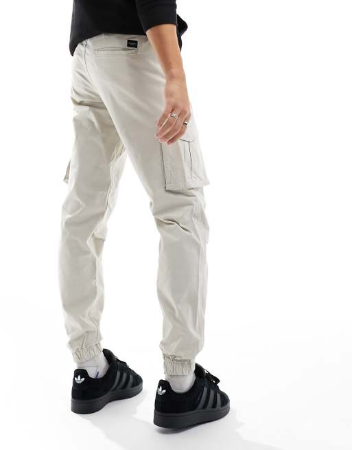Pantalones cargo blanco hueso de corte tapered con bajos ajustados de Jack & Jones, 2 de 5