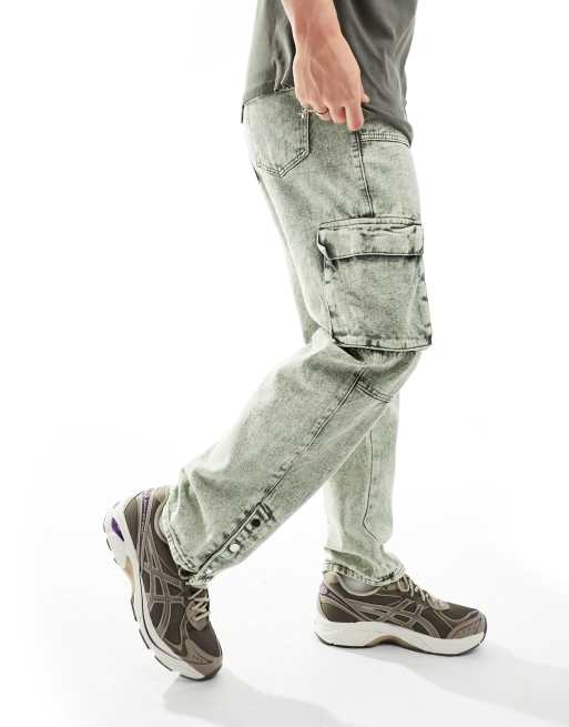 Pantalones cargo caqui holgados con lavado ácido de Liquor N Poker (parte de un conjunto)