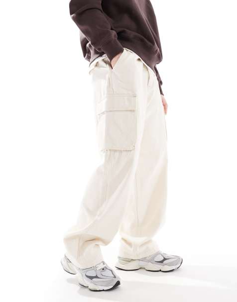 Pantalones cargo color crudo de corte suelto y estilo worker de sarga Casey Jones de Wrangler - view 1