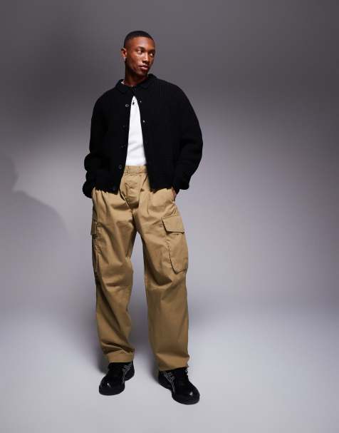 Pantalones cargo color tostado de corte tapered globo de ADPT - view 1