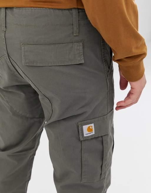 Pantalones cargo de corte slim en verde moor Aviation de Carhartt WIP, 3 de 4