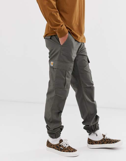 Pantalones cargo de corte slim en verde moor Aviation de Carhartt WIP, 4 de 4