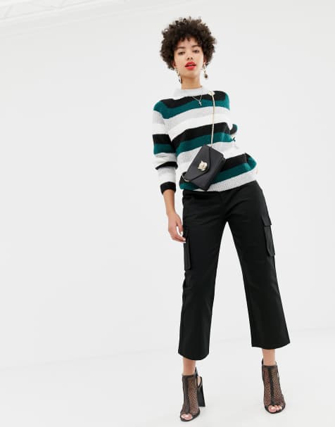 Pantalones cargo extragrandes negros con detalle de bolsillos de Na-kd - view 1